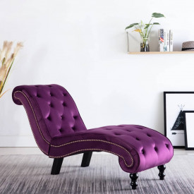 Șezlong, violet, catifea - Img 2