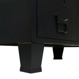 Șifonier metalic, stil industrial, 67 x 35 x 107 cm, negru - Img 5