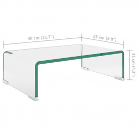 Stativ TV/monitor, sticlă transparentă, 40 x 25 x 11 cm - Img 6