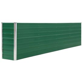 Strat înălțat grădină, verde, 320x40x77 cm, oțel galvanizat