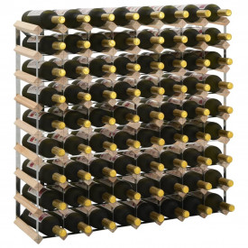 Suport sticle de vin pentru 72 de sticle, lemn masiv de pin