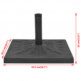 Suport umbrelă de soare, rășină, pătrat, negru, 12 kg - Img 8