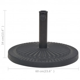 Suport umbrelă de soare, rășină, rotund, negru, 29 kg - Img 7