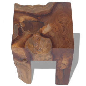 Taburet din lemn de tec solid, 30 x 30 x 40 cm - Img 5