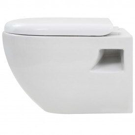 Toaletă suspendată cu rezervor WC ascuns, alb, ceramică - Img 7
