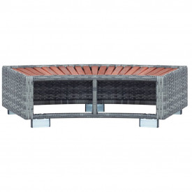 Treaptă pentru spa, gri, 92 x 45 x 25 cm, poliratan - Img 5