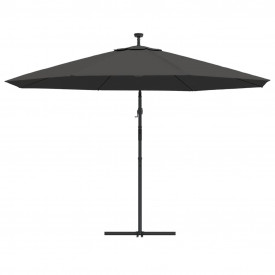 Umbrelă de consolă cu LED și stâlp de metal, antracit, 350 cm - Img 7