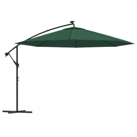 Umbrelă de consolă cu LED și stâlp de metal, verde, 350 cm - Img 2