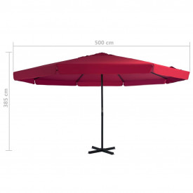 Umbrelă de exterior cu bază portabilă, roșu - Img 12