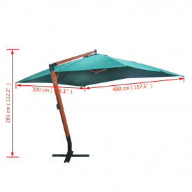 Umbrelă de soare 300 x 400 cm Verde - Img 4