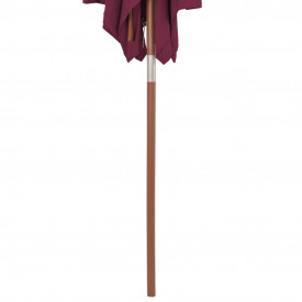 Umbrelă de soare de exterior, stâlp lemn, 150x200 cm roșu bordo - Img 6