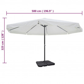 Umbrelă din aluminiu cu bază portabilă, alb - Img 9