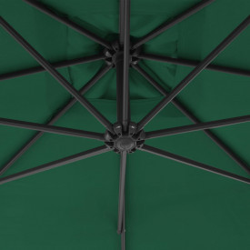 Umbrelă suspendată cu stâlp din oțel, verde, 300 cm - Img 5