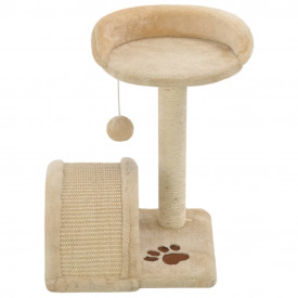 vidaXL Ansamblu pisici cu stâlpi funie sisal 40 cm, bej și maro - Img 4