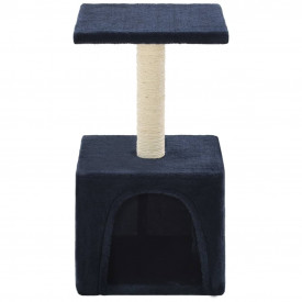 vidaXL Ansamblu pisici, stâlpi din funie sisal, 55 cm, albastru închis - Img 4