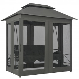 vidaXL Balansoar de exterior cu baldachin antracit 220x160x240 cm oțel - Img 4