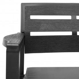 vidaXL Bancă de grădină cu 2 locuri, perne, antracit, 133 cm, plastic - Img 4