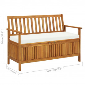 vidaXL Bancă pentru depozitare, lemn de acacia, 120 x 63 x 84 cm - Img 8