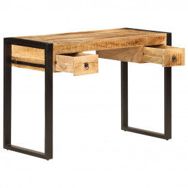 vidaXL Birou cu 2 sertare, 110 x 50 x 77 cm, lemn masiv de mango - Img 3