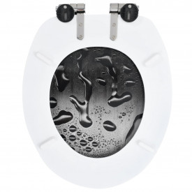 vidaXL Capac WC cu închidere silențioasă, MDF, design picătură de apă - Img 5