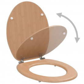vidaXL Capac WC cu închidere standard, MDF, design bambus - Img 2