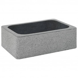 vidaXL Chiuvetă, negru, 45 x 30 x 15 cm, piatră de râu - Img 3