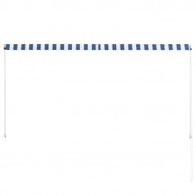 vidaXL Copertină retractabilă, albastru și alb, 250 x 150 cm - Img 5