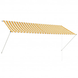 vidaXL Copertină retractabilă, galben și alb, 300 x 150 cm - Img 2