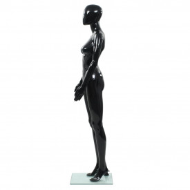 vidaXL Corp manechin feminin, suport din sticlă, Negru lucios 175 cm - Img 3