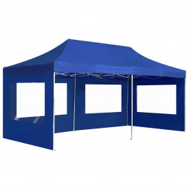 vidaXL Cort de petrecere pliabil cu pereți, albastru, 6x3 m, aluminiu - Img 2