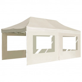vidaXL Cort de petrecere pliabil cu pereți, crem, 6 x 3 m, aluminiu - Img 3