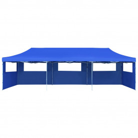vidaXL Cort petrecere pliabil cu 5 pereți laterali, albastru, 3 x 9 m - Img 2