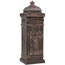vidaXL Cutie poștală stâlp, aluminiu, stil vintage, inoxidabil, bronz - Img 2