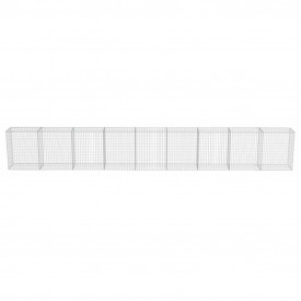 vidaXL Gabion perete cu capace, oțel galvanizat, 900 x 50 x 100 cm - Img 4