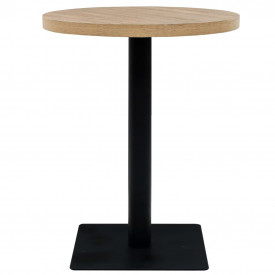 vidaXL Masă bistro, MDF și oțel, rotundă, 60x75 cm, culoare stejar - Img 3