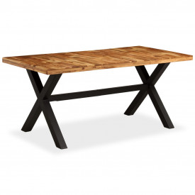 vidaXL Masă sufragerie Lemn masiv de salcâm și mango 180x90x76 cm - Img 10