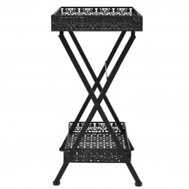 vidaXL Măsuță de ceai pliabilă stil vintage negru 58x35x72 cm metal - Img 3