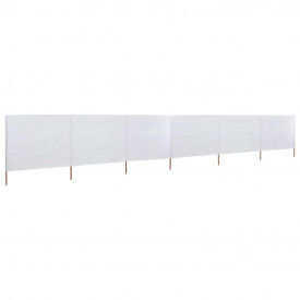 vidaXL Paravan anti-vânt cu 6 panouri, alb, 800 x 80 cm, textil