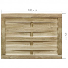 vidaXL Poartă de grădină verde 100x75 cm lemn de pin tratat FSC - Img 4