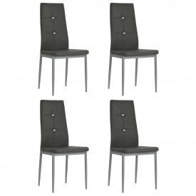 vidaXL Scaune bucătărie, 4 buc, piele artificială, 43x43,5x96 cm, gri