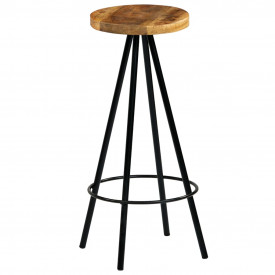 vidaXL Scaune de bar 4 buc, lemn masiv de mango, 30 x 30 x 76 cm - Img 11