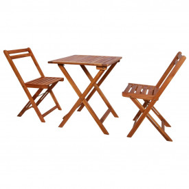 vidaXL Set bistro, 3 piese, lemn masiv de salcâm