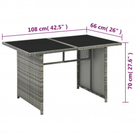 vidaXL Set mobilier de exterior, 28 piese, poliratan, gri - Img 10