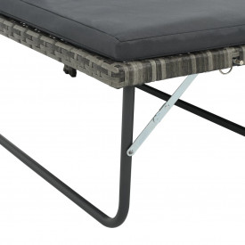 vidaXL Set mobilier de grădină, 5 piese, poliratan, gri - Img 6