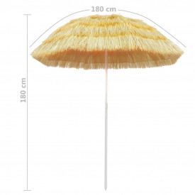 vidaXL Umbrelă de plajă, natural, 180 cm, stil hawaiian - Img 5