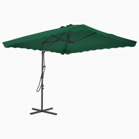 vidaXL Umbrelă de soare de exterior, stâlp din oțel, verde, 250x250 cm - Img 2