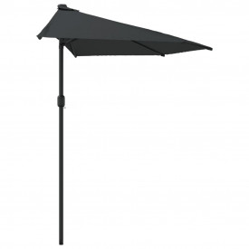 vidaXL Umbrelă de soare semicerc tijă aluminiu antracit 300x150 cm - Img 4
