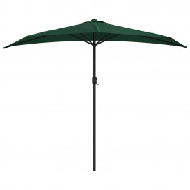 vidaXL Umbrelă de soare, semicerc, tijă aluminiu, verde, 270x135 cm - Img 3