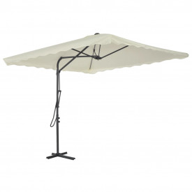 vidaXL Umbrelă soare de exterior, stâlp din oțel, nisipiu, 250x250 cm - Img 2