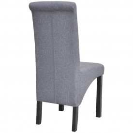 4 Scaune bucătărie, material textil, cu spătar înalt, gri închis - Img 6